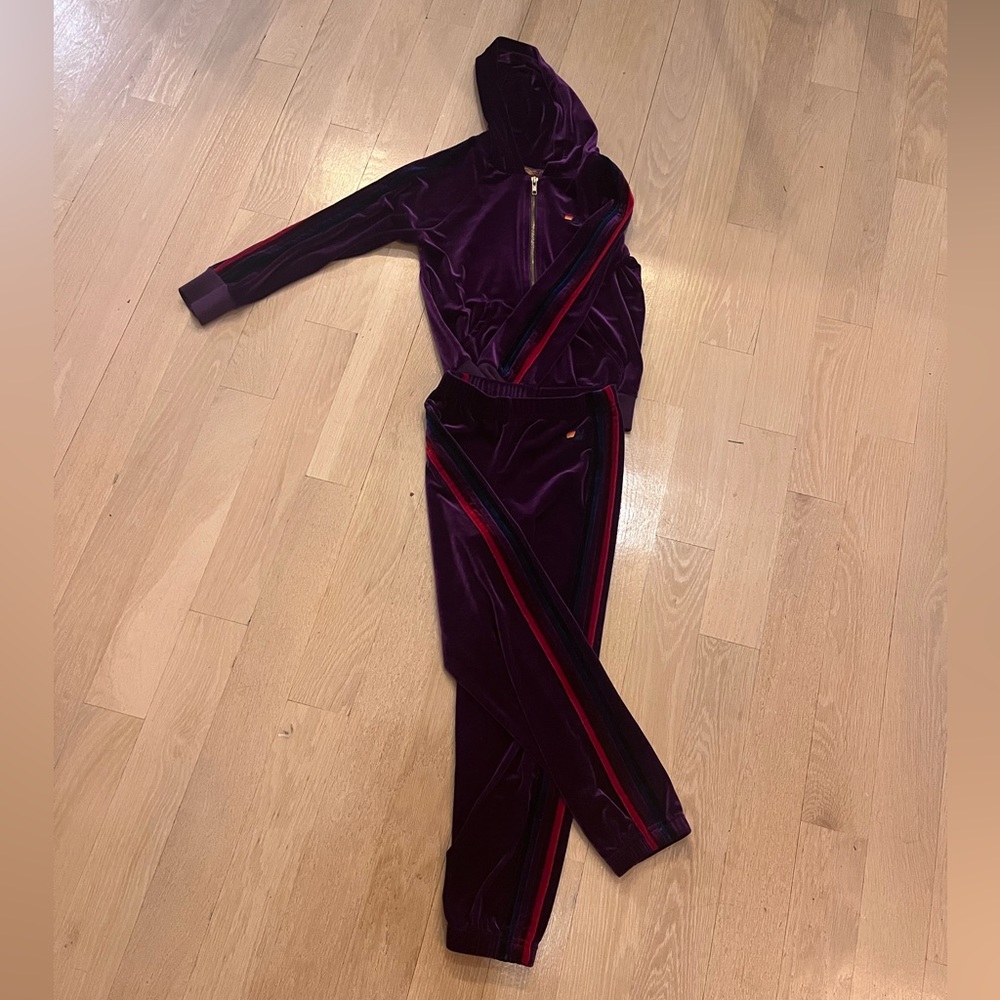 Aviator nation zip up hoodie and sweatpants velvet. Size 10 for both items